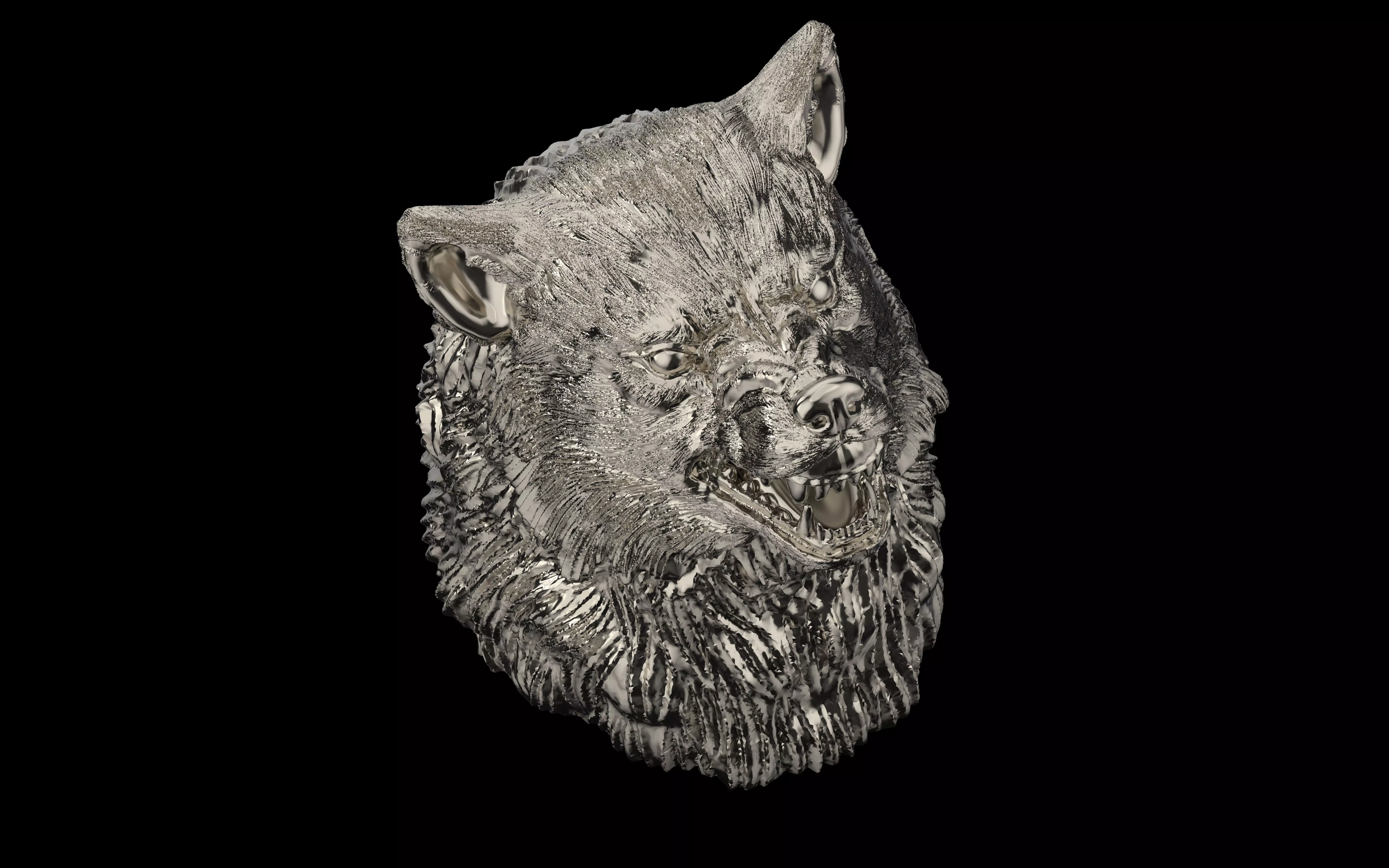 wolf  head 3d 3D print model_0