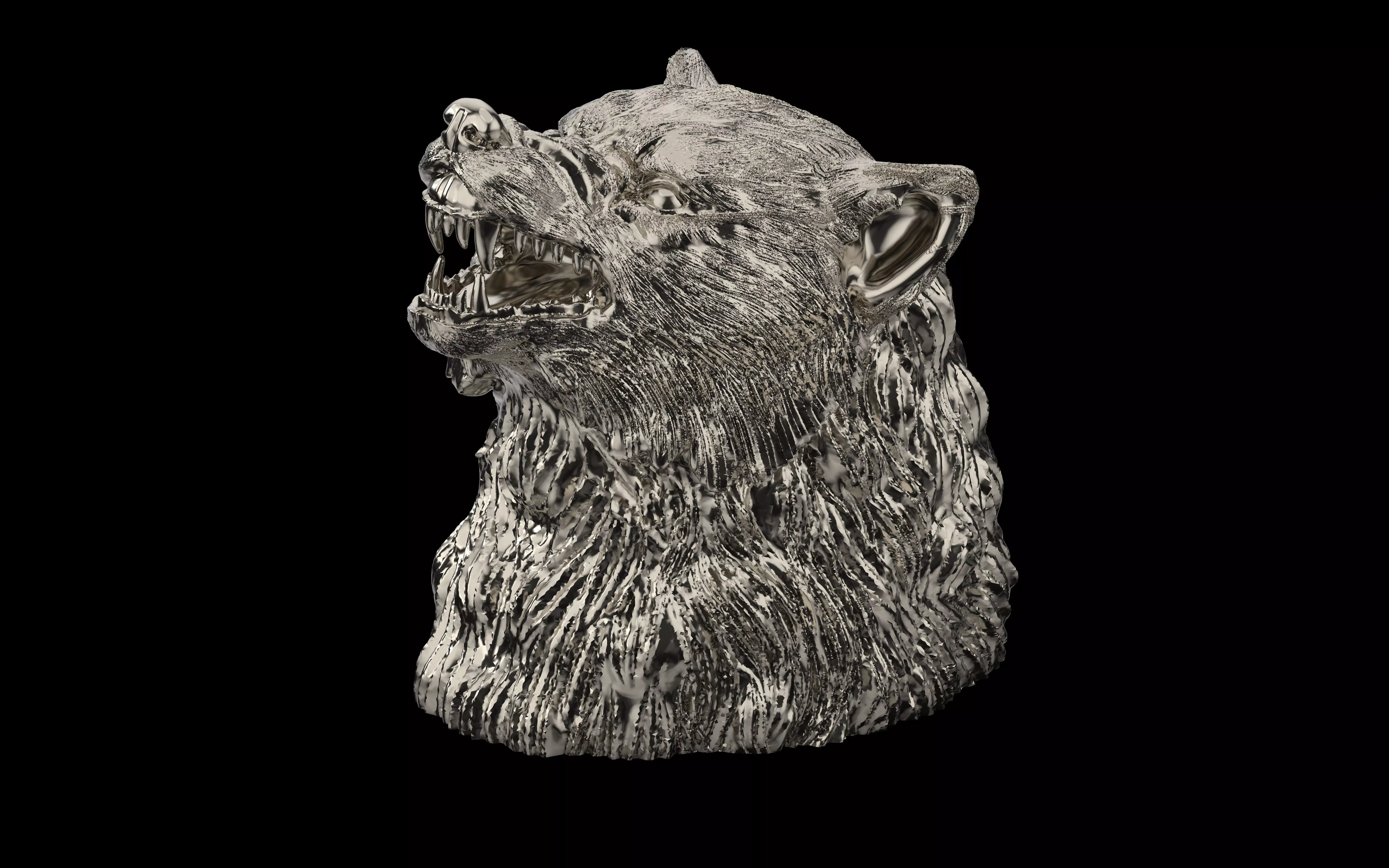 wolf  head 3d 3D print model_1
