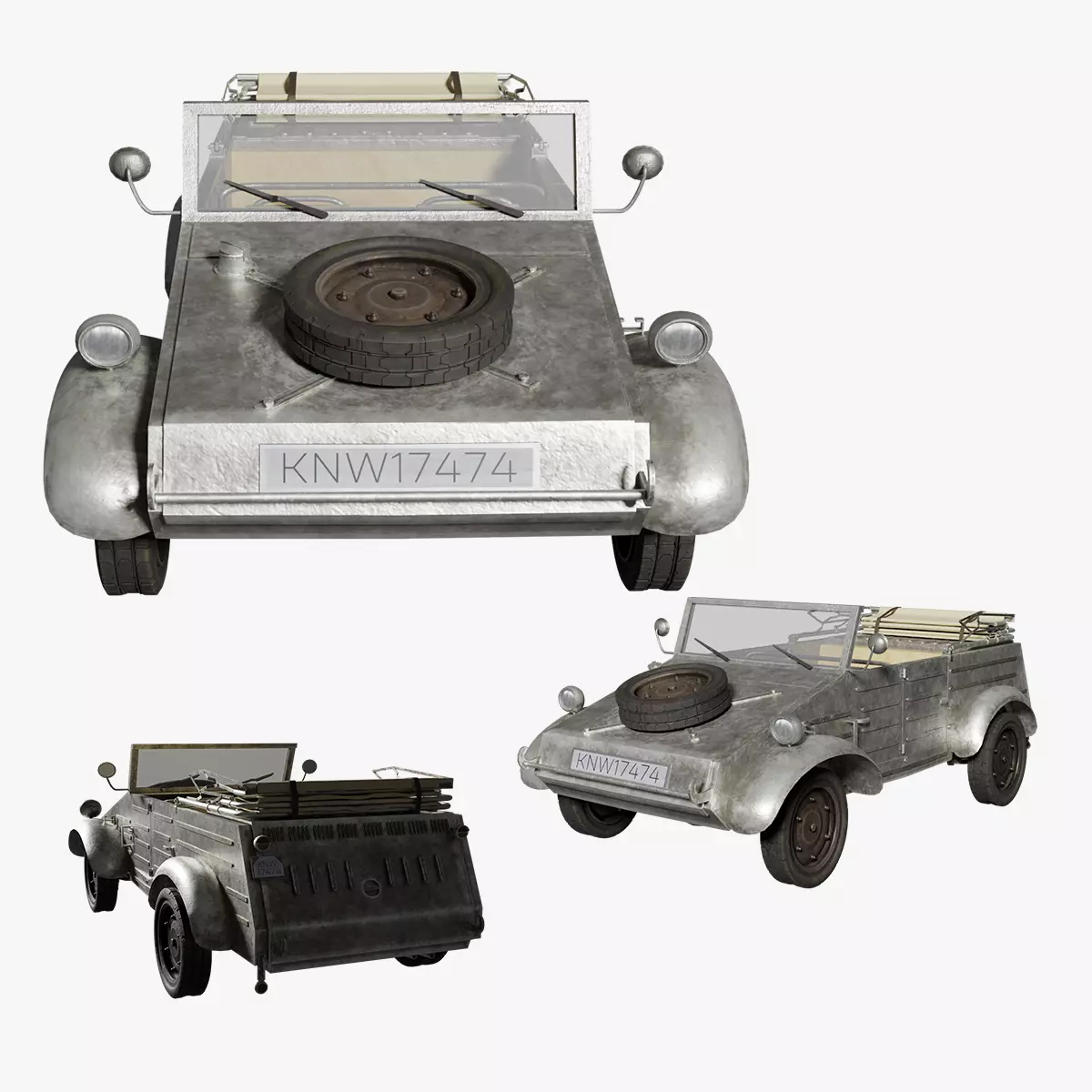 Car Military VW - Kubelwagen Type 82 German Autos 3D model