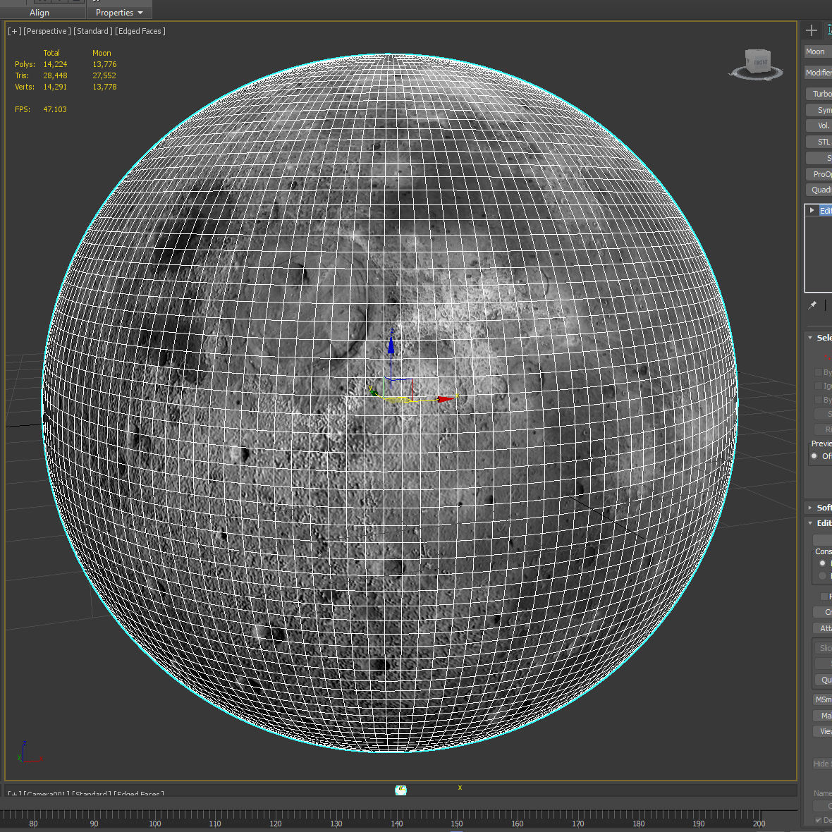Moon 3d Model in space 3D model_4