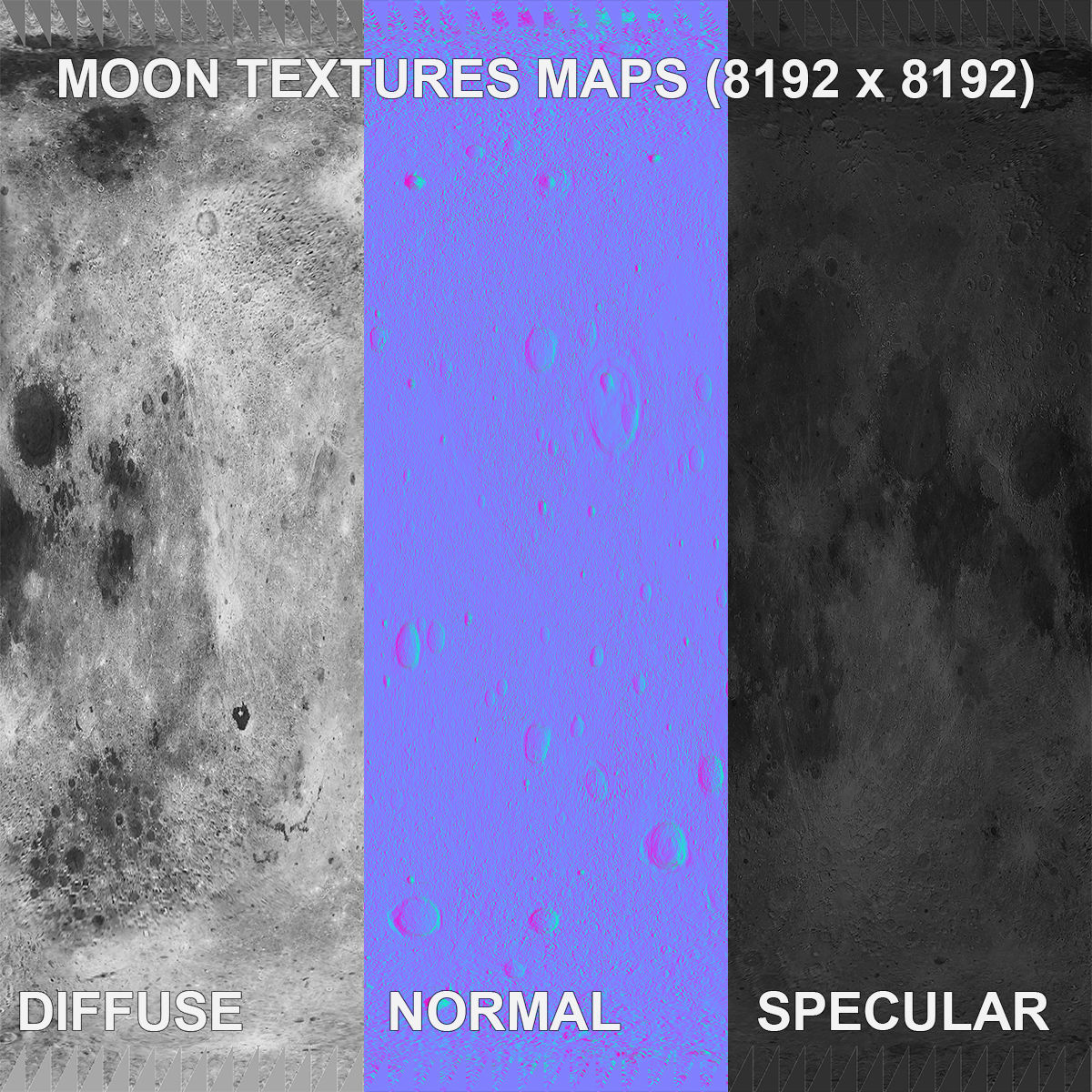 Moon 3d Model in space 3D model_5