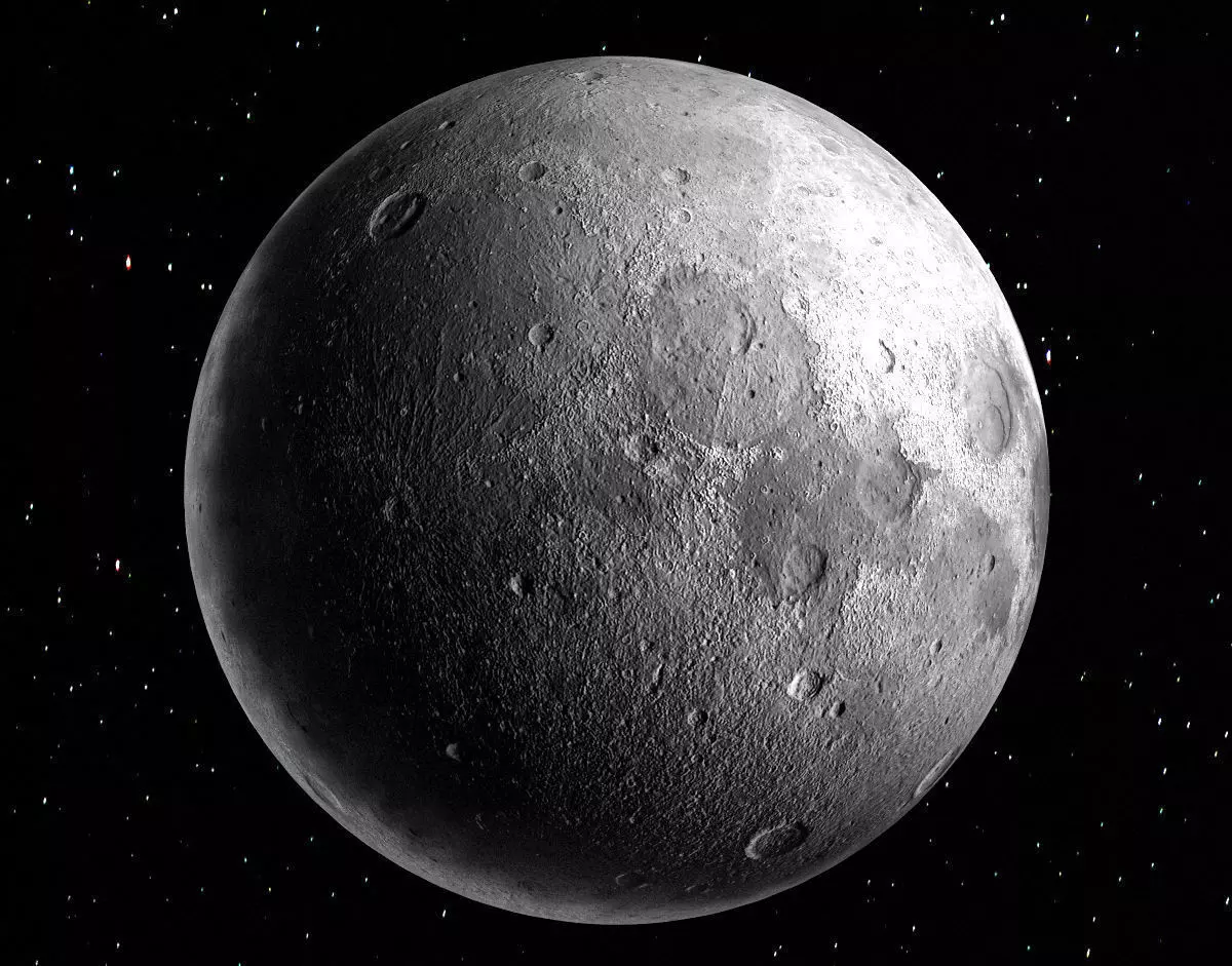 Moon 3d Model in space 3D model_0