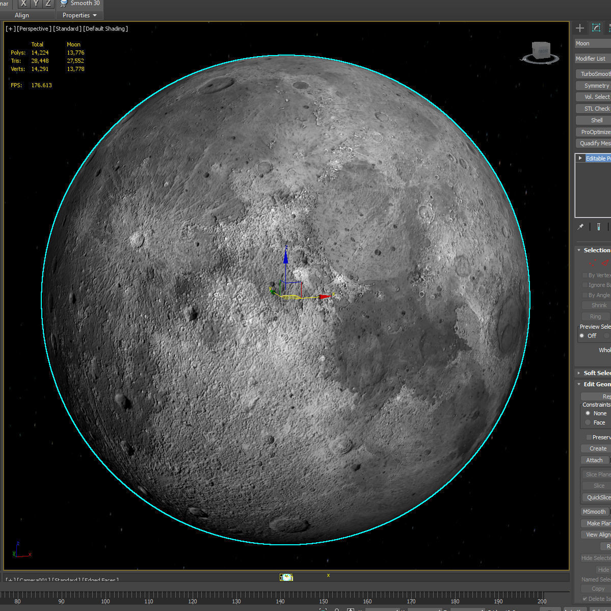 Moon 3d Model in space 3D model_2
