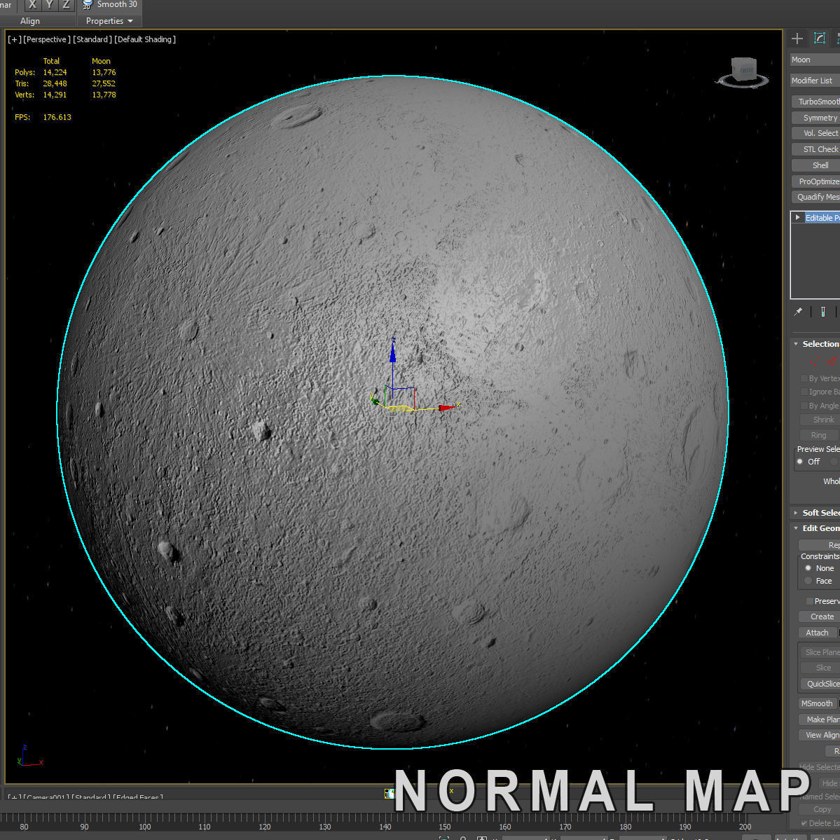 Moon 3d Model in space 3D model_3