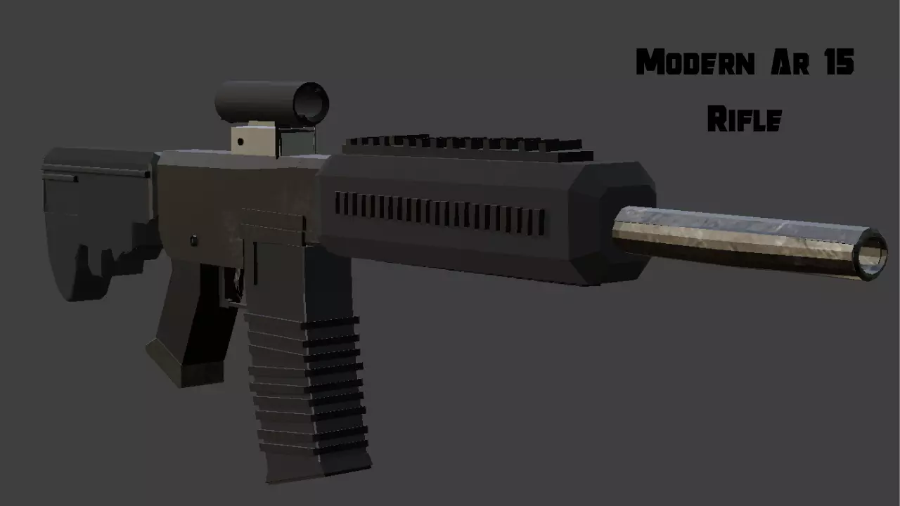 AR 15 Modern Assault Rifle Free 3D model