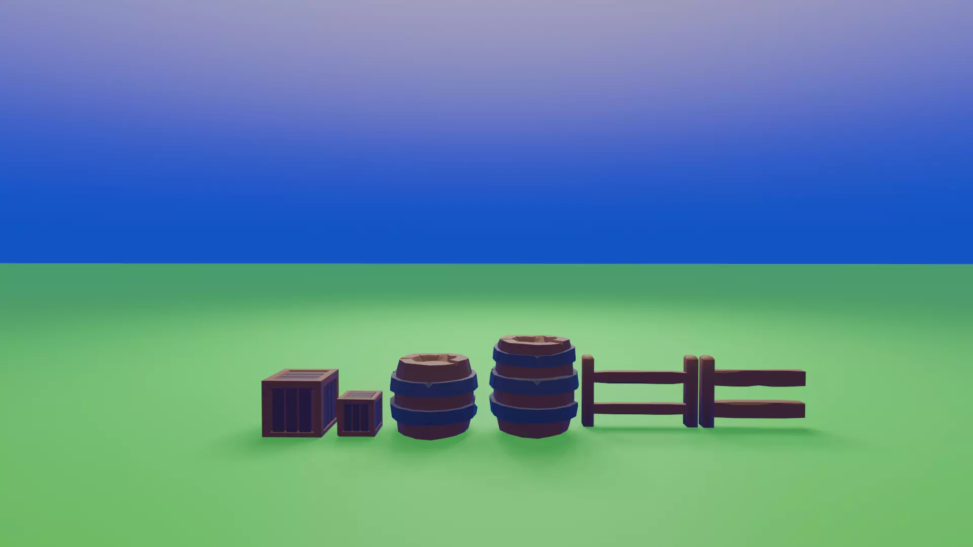 Low Poly Medieval Village Low-poly 3D model_8