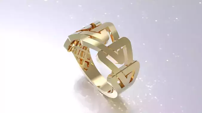 Triangle Ring Gold Jewelry  3D print model