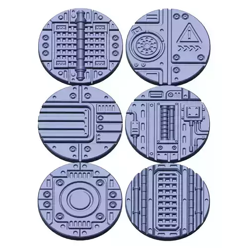 Sci-Fi Grated Floor Base Toppers 32mm Round Bases