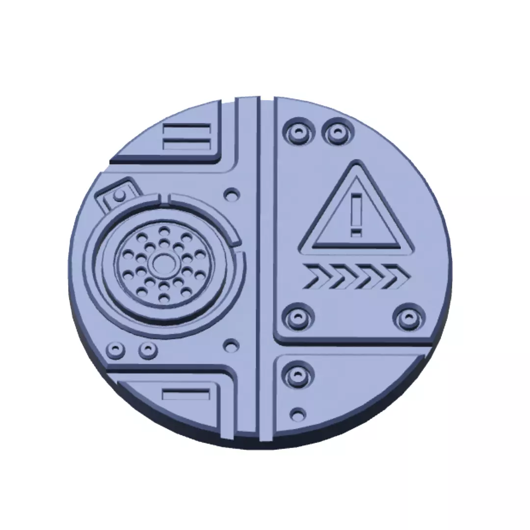 Sci-Fi Grated Floor Base Toppers 32mm Round Bases 3D print model_4