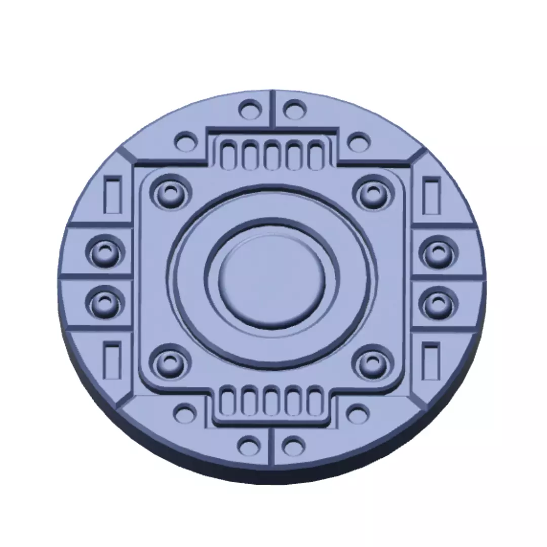 Sci-Fi Grated Floor Base Toppers 32mm Round Bases 3D print model_7