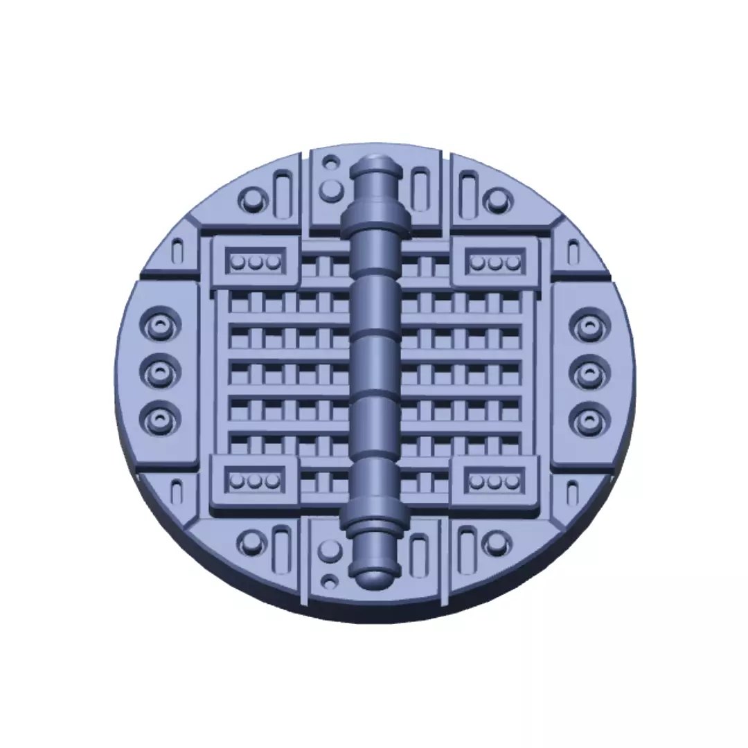 Sci-Fi Grated Floor Base Toppers 32mm Round Bases 3D print model_2