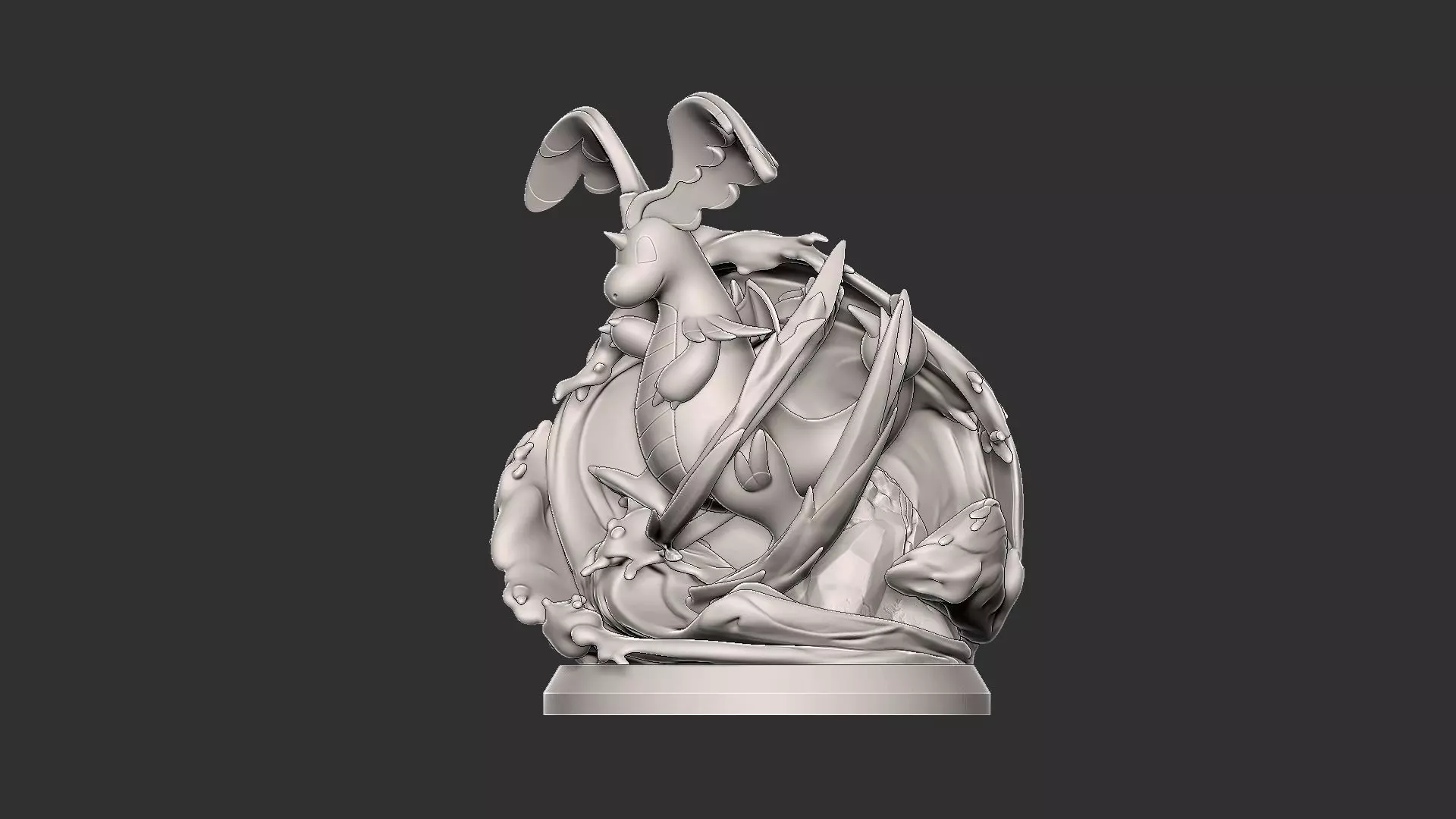 mega dragonite diorama 3D print model_6