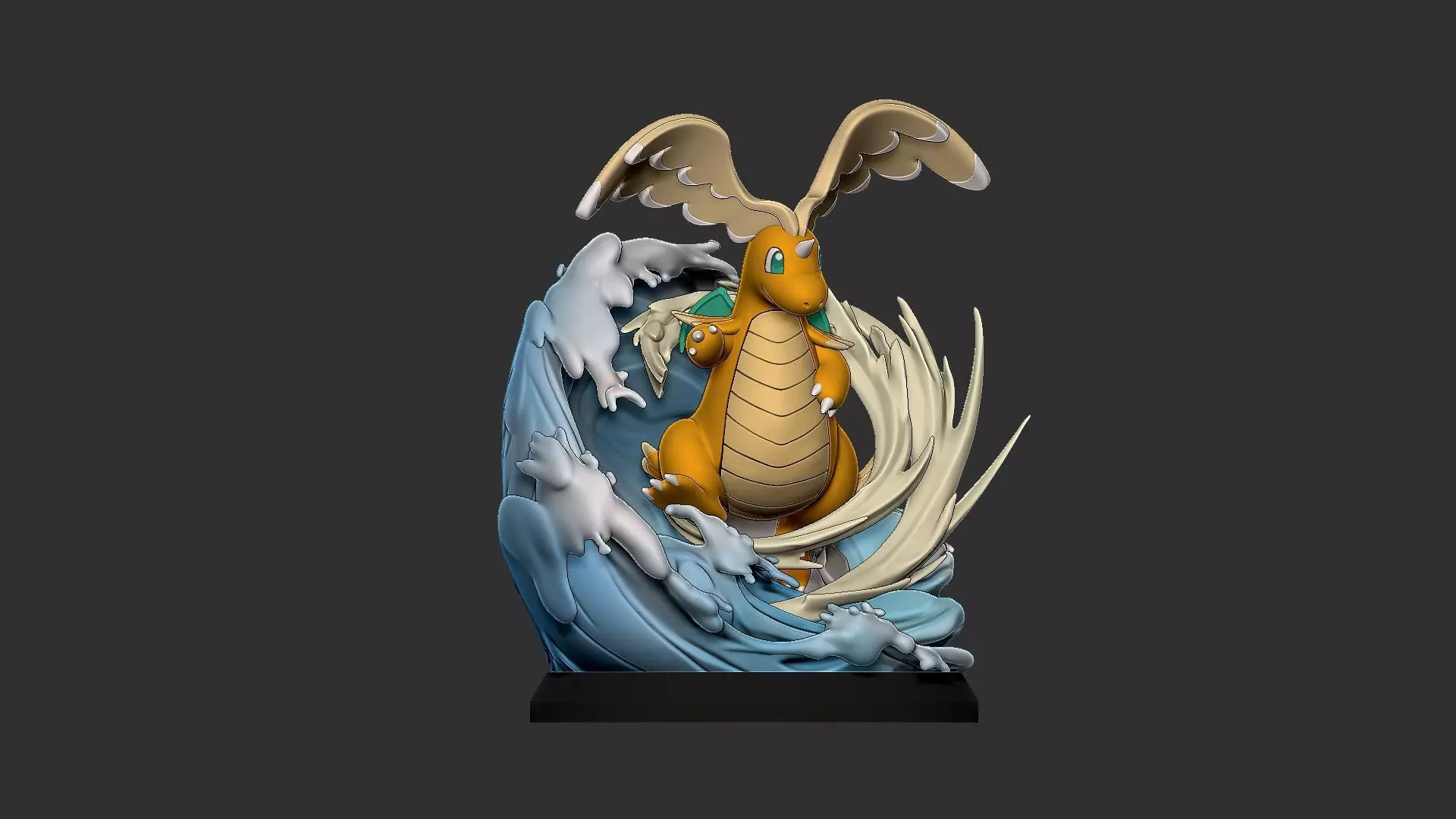 mega dragonite diorama 3D print model_3