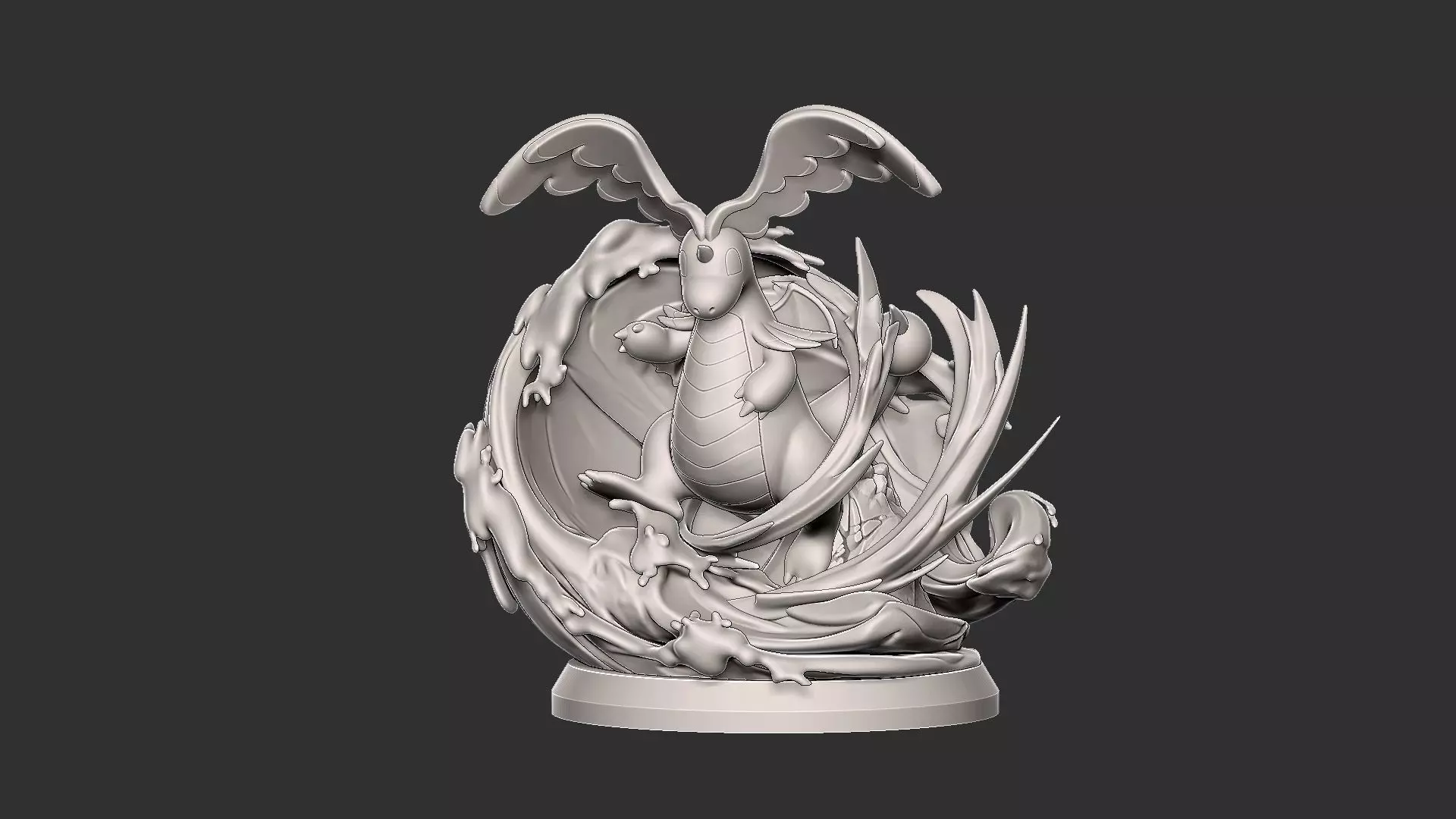 mega dragonite diorama 3D print model_2