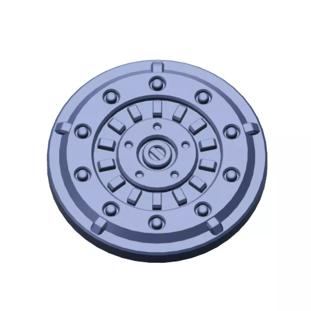 Sci-Fi Grated Floor Base Toppers 32mm Round Bases 3D print model_5