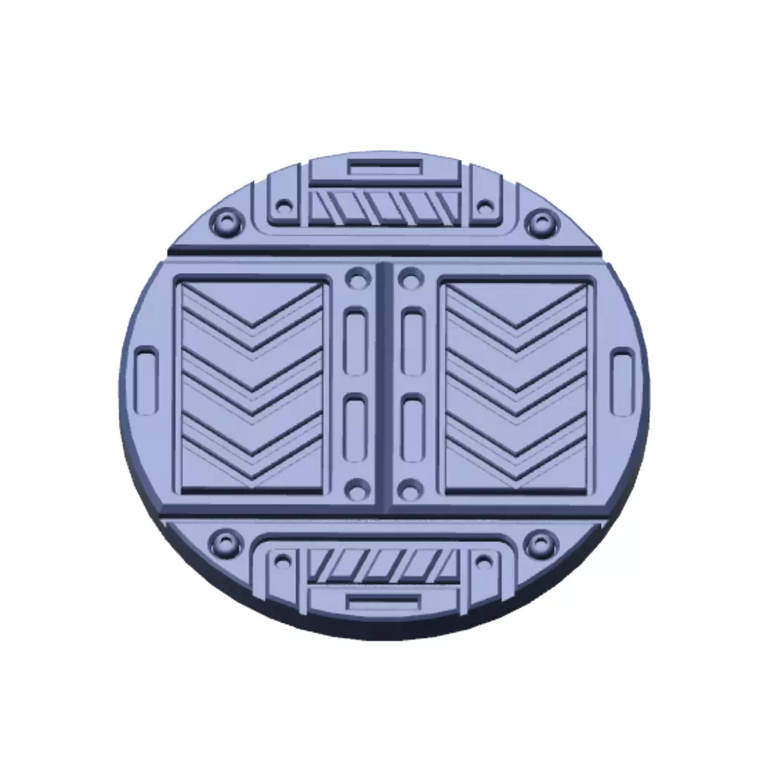Sci-Fi Grated Floor Base Toppers 32mm Round Bases 3D print model_2