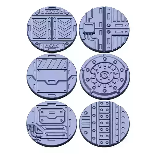 Sci-Fi Grated Floor Base Toppers 32mm Round Bases