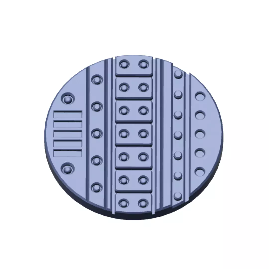 Sci-Fi Grated Floor Base Toppers 32mm Round Bases 3D print model_7