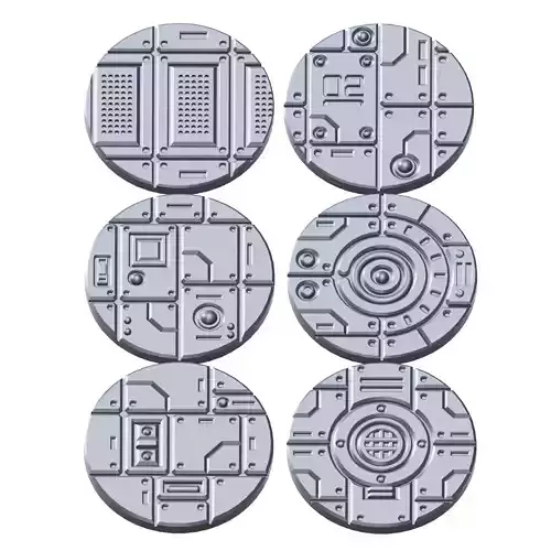 Cyberpunk Facility Floor Base Toppers 32mm Round Bases