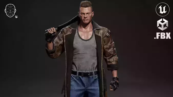 Wastelander Low-poly 3D model