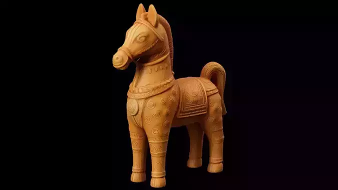 Traditional Bengal Terracotta Horse - Bankura Clay Art Inspired