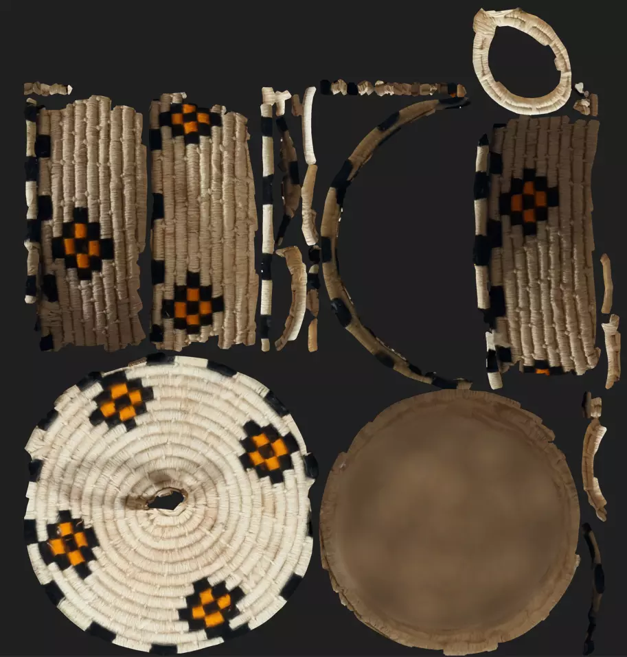 Low Poly Round Woven Container 3D Scan Low-poly 3D model_4