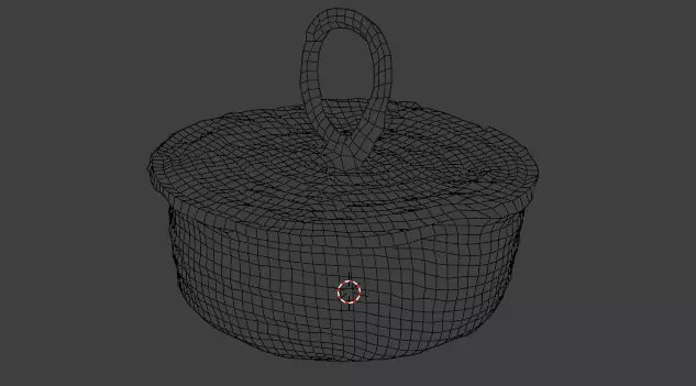 Low Poly Round Woven Container 3D Scan Low-poly 3D model_3