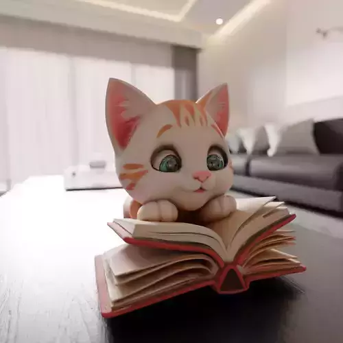 cat book decoration 
