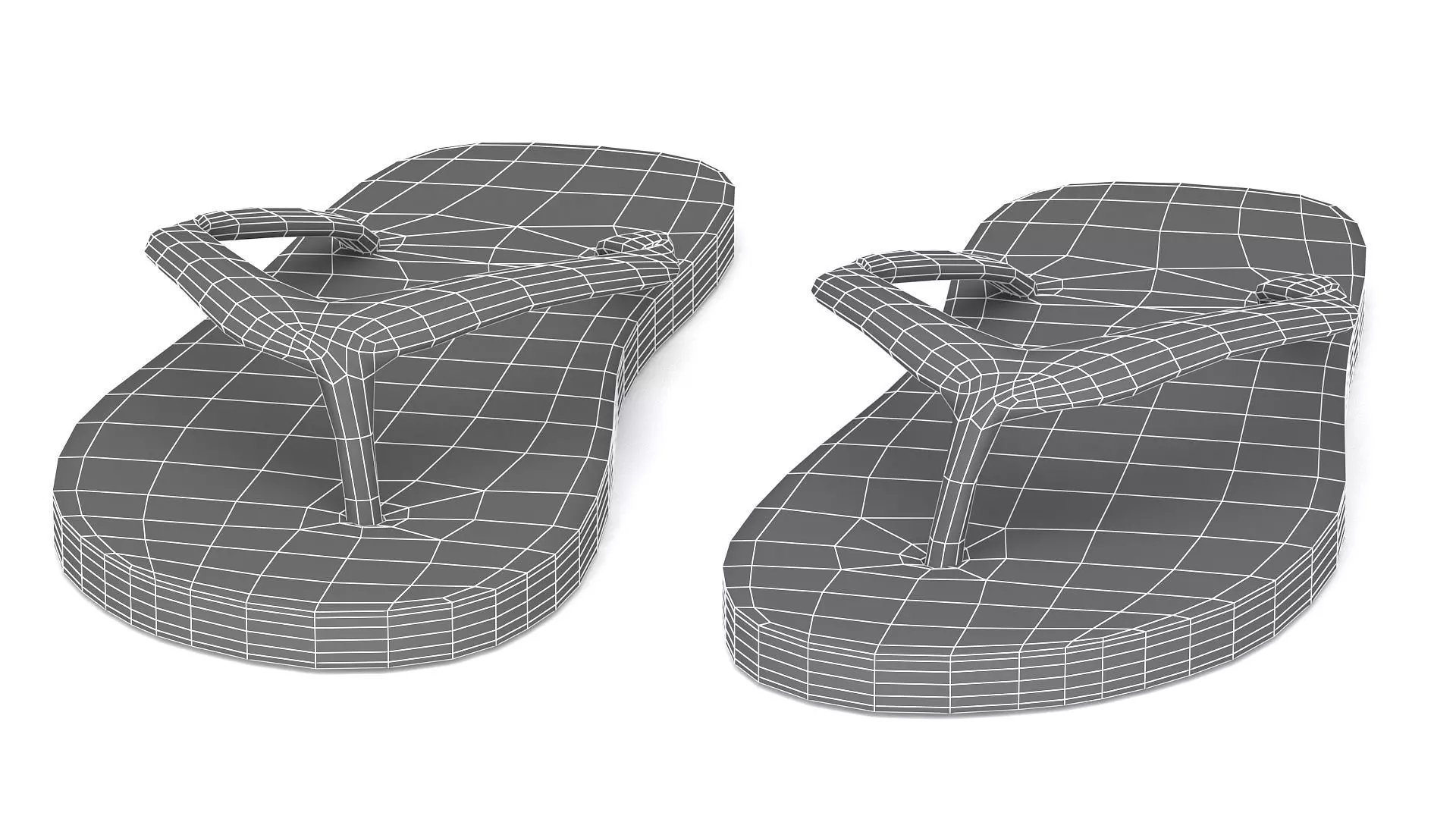 Red Flip Flop 3D model_9
