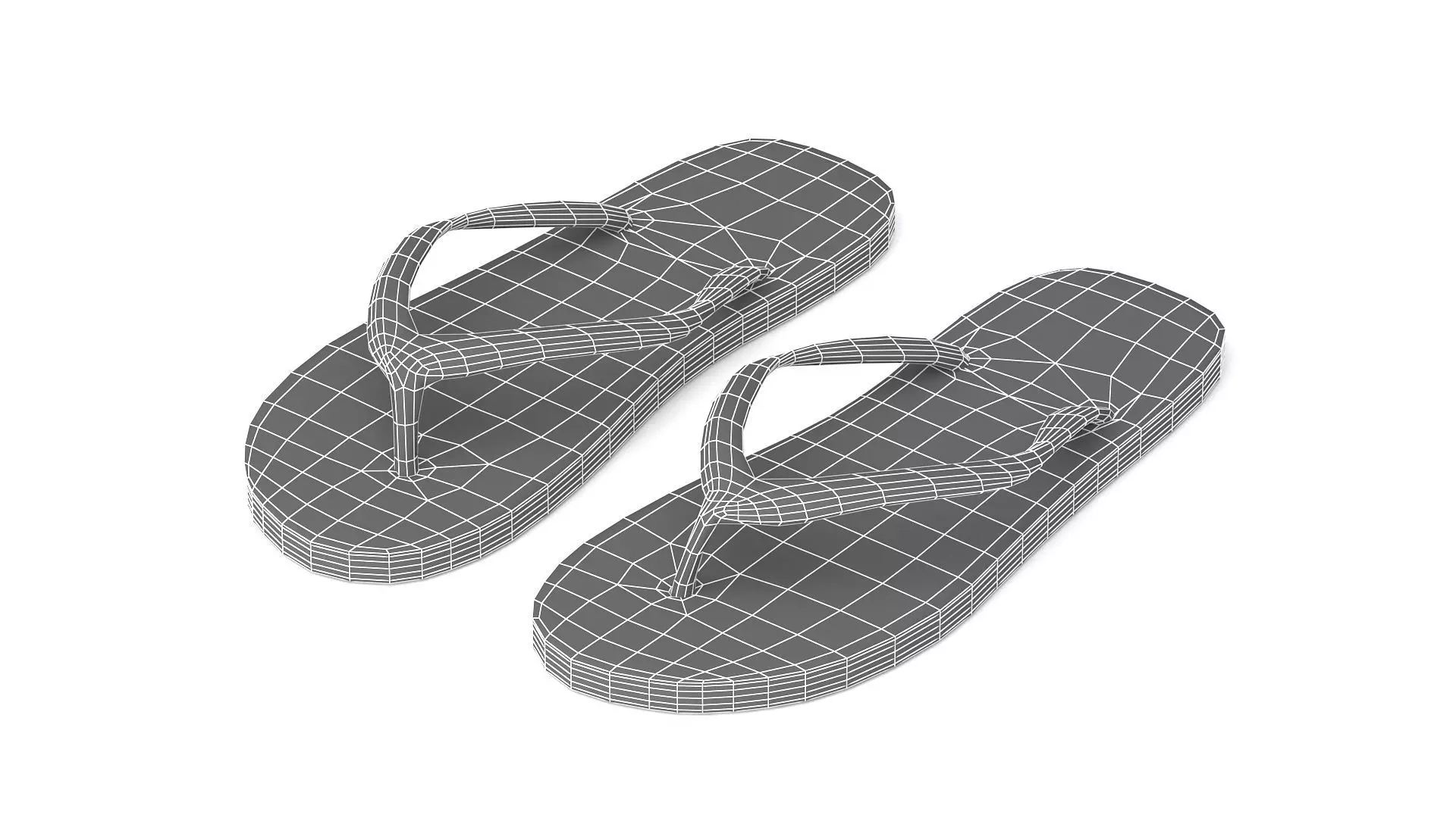 Red Flip Flop 3D model_6