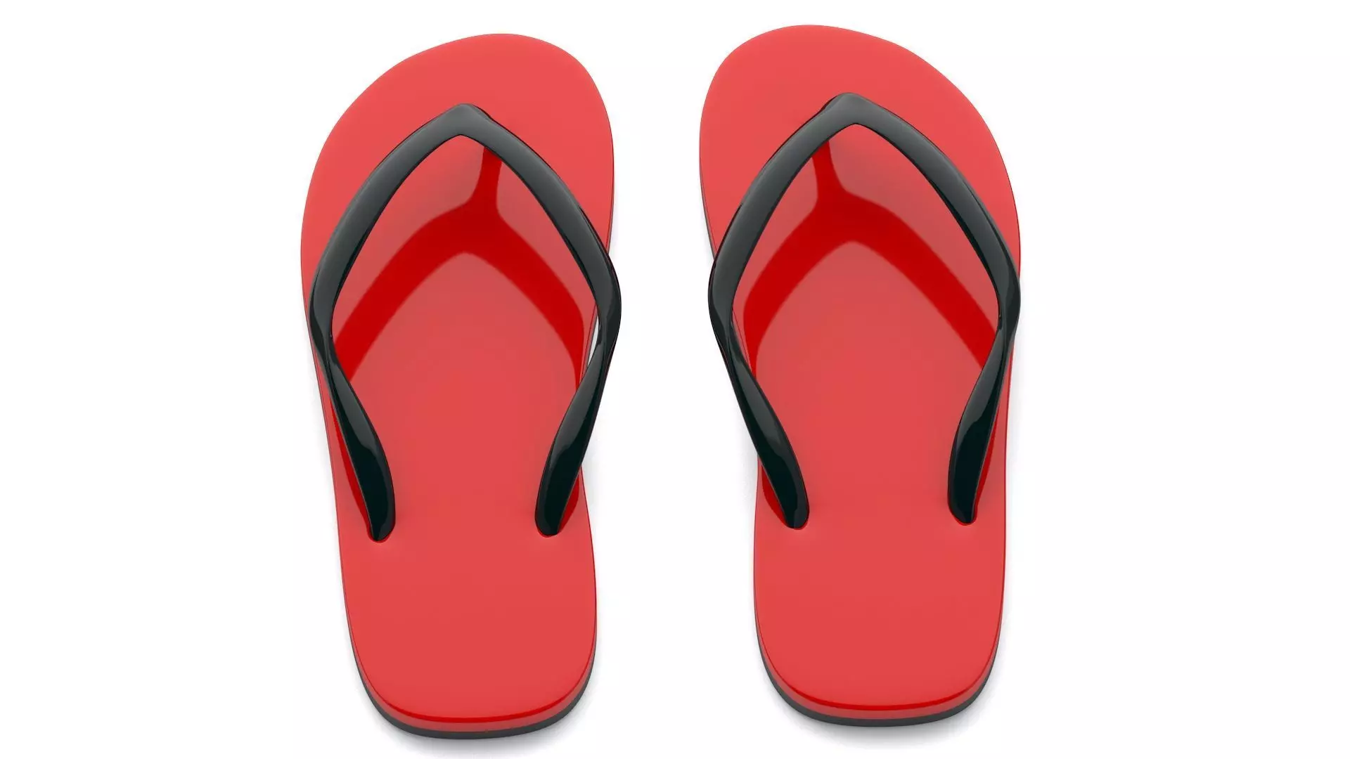 Red Flip Flop 3D model_2
