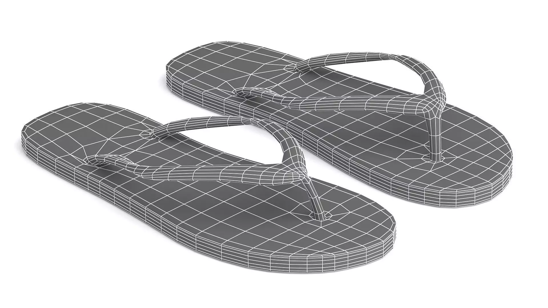 Red Flip Flop 3D model_7