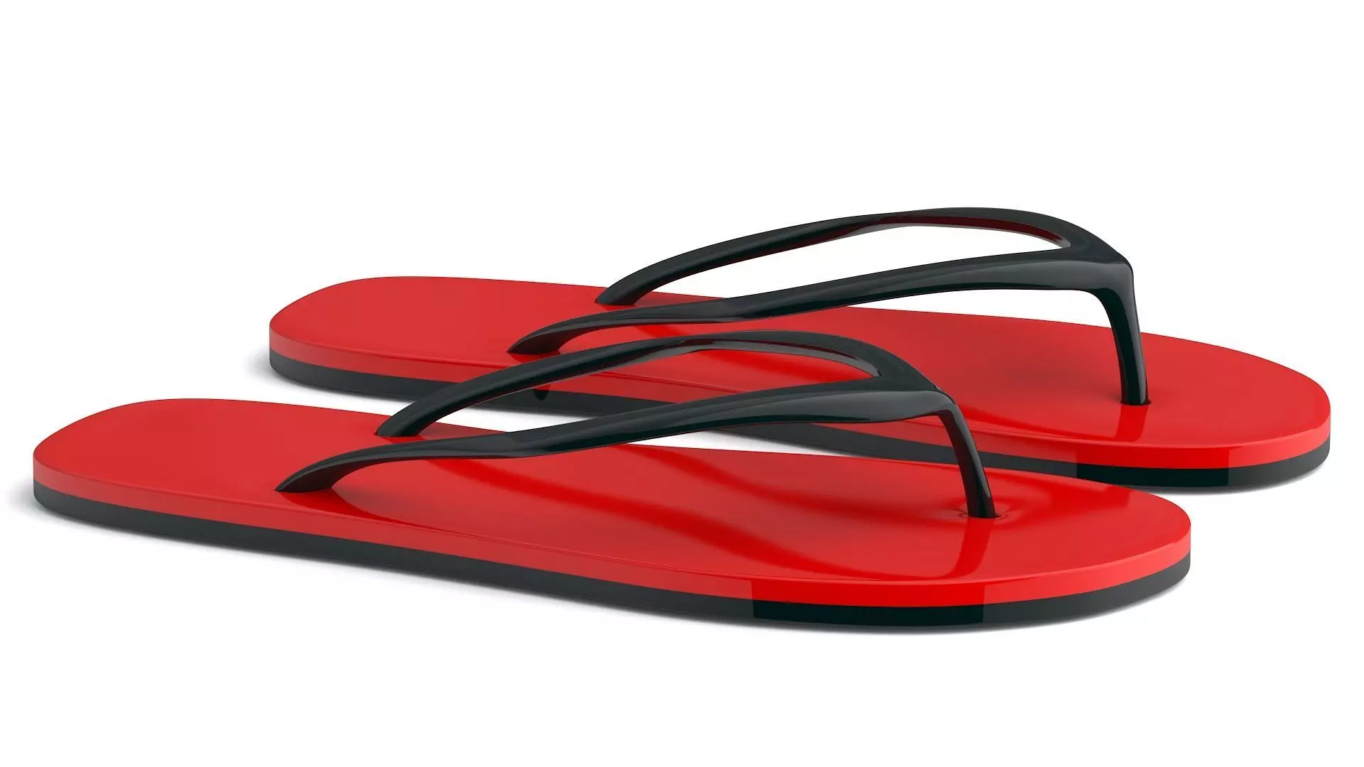 Red Flip Flop 3D model_4