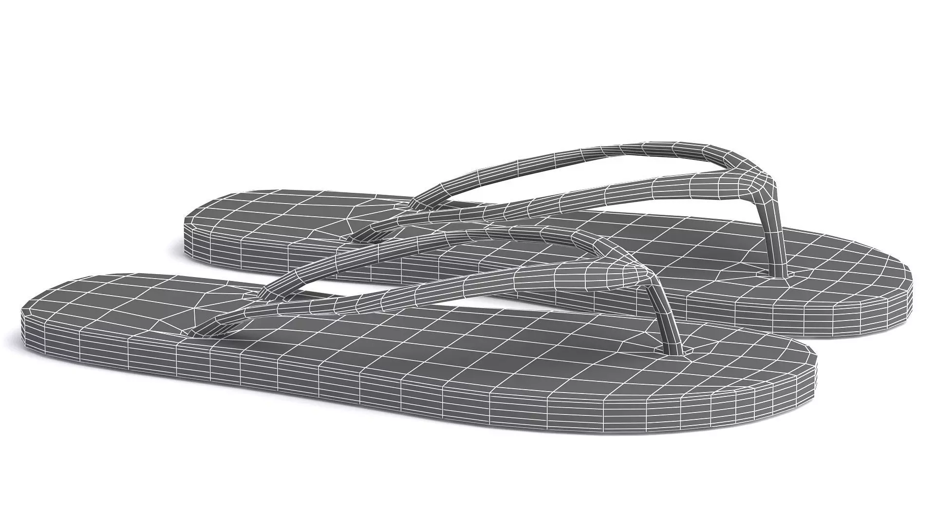 Red Flip Flop 3D model_10