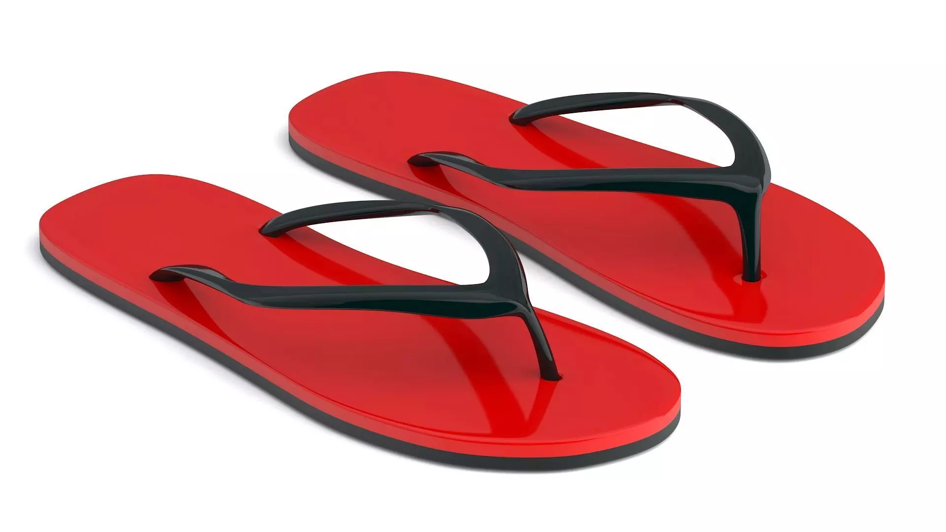 Red Flip Flop 3D model_1
