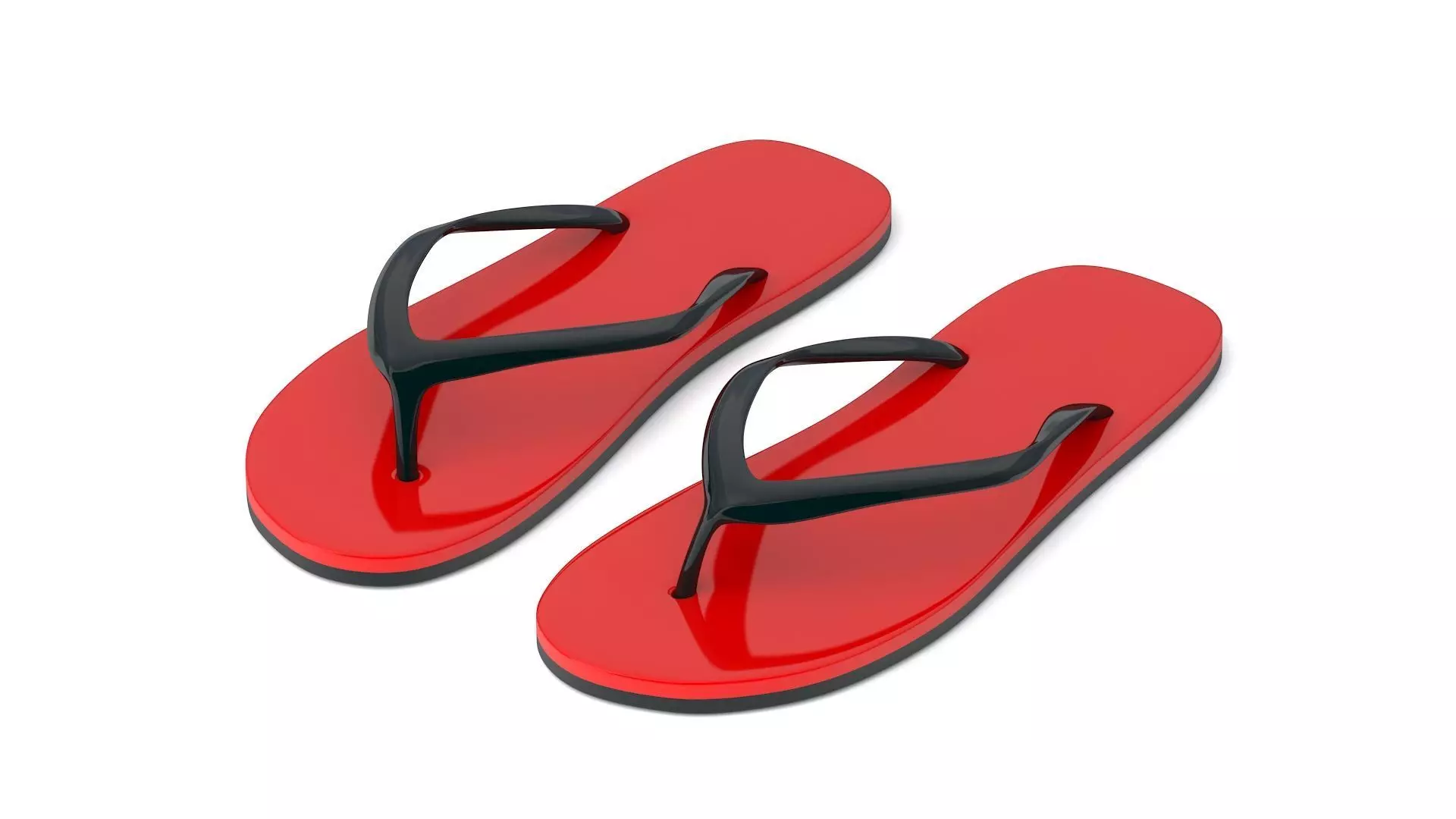 Red Flip Flop 3D model_5