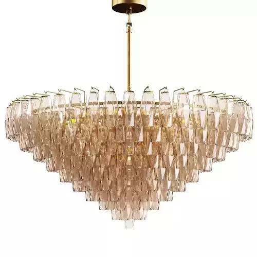 Chiara Smoke Glass Tiered Round Chandelier 47 3D model