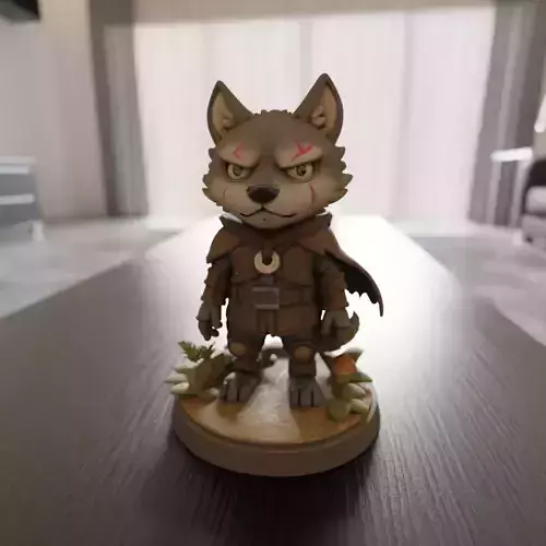 night wolf 3D print model