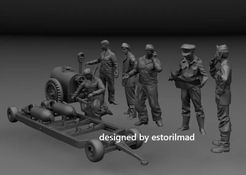 WW2 BRITISH CREW PACK RAF LOGISTICS MAINTENANCE SPITFIRE 3D print model_1