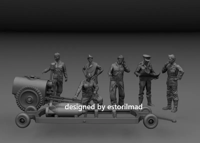 WW2 BRITISH CREW PACK RAF LOGISTICS MAINTENANCE SPITFIRE 3D print model_0