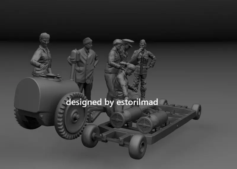 WW2 BRITISH CREW PACK RAF LOGISTICS MAINTENANCE SPITFIRE 3D print model_3