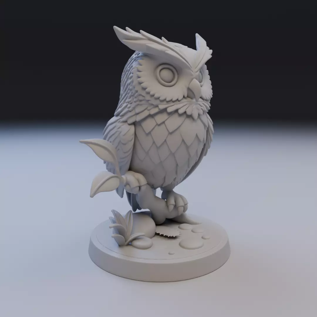 owl of wisdom 3D print model_12