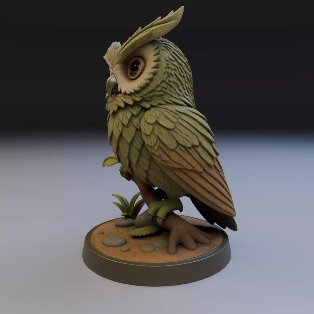 owl of wisdom 3D print model_9