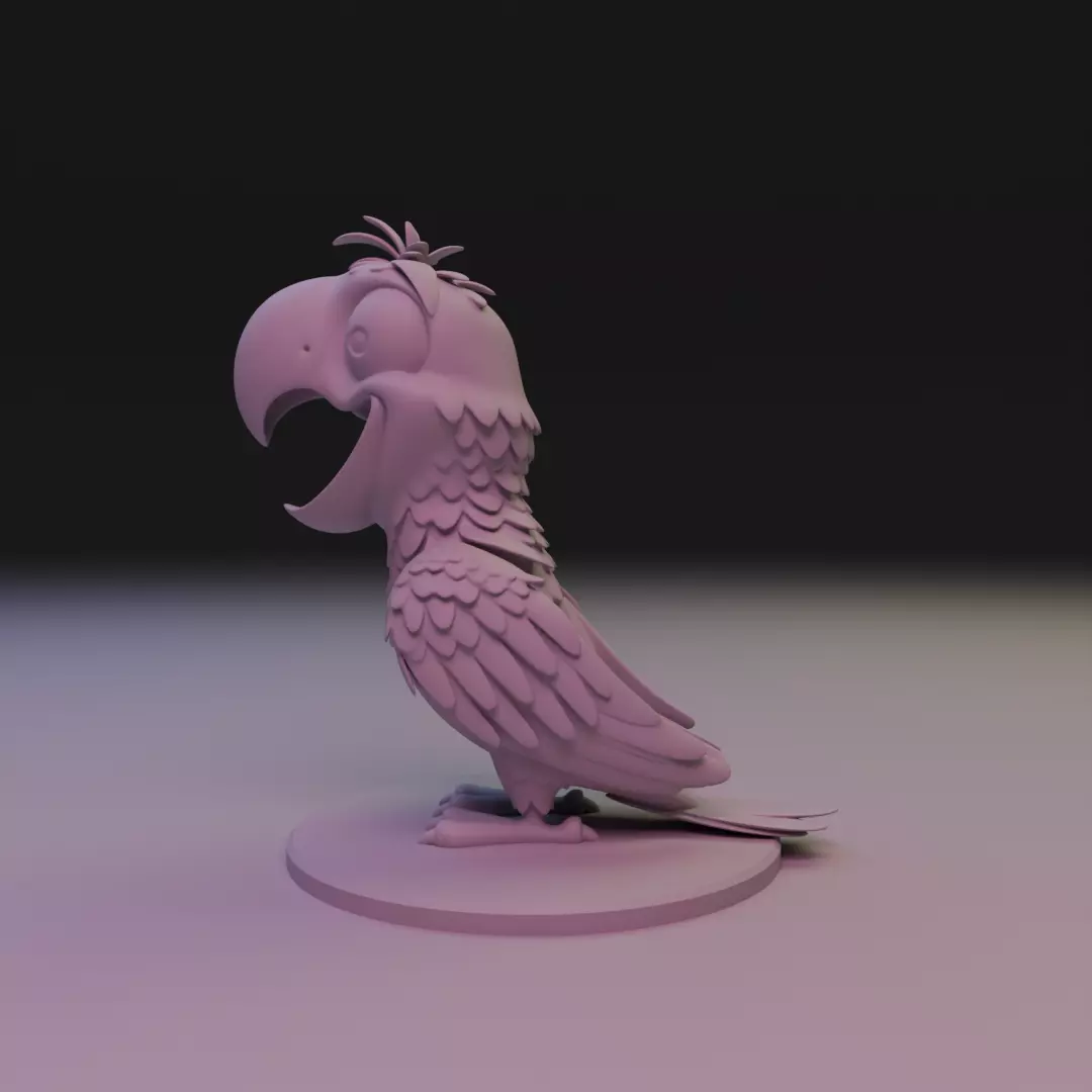 red macaw 3D print model_5