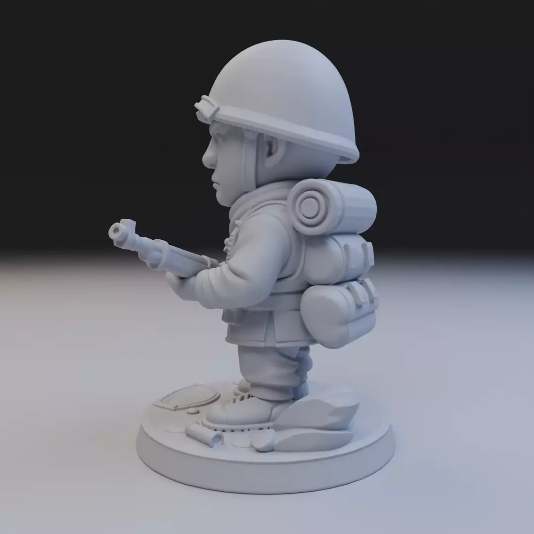 soldier of the second war 3D print model_4