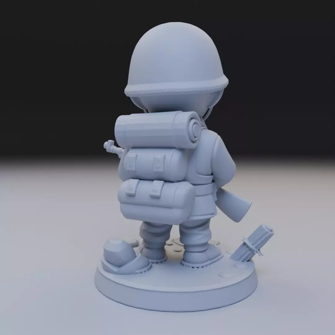 soldier of the second war 3D print model_6