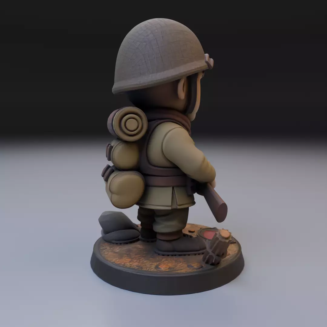 soldier of the second war 3D print model_13
