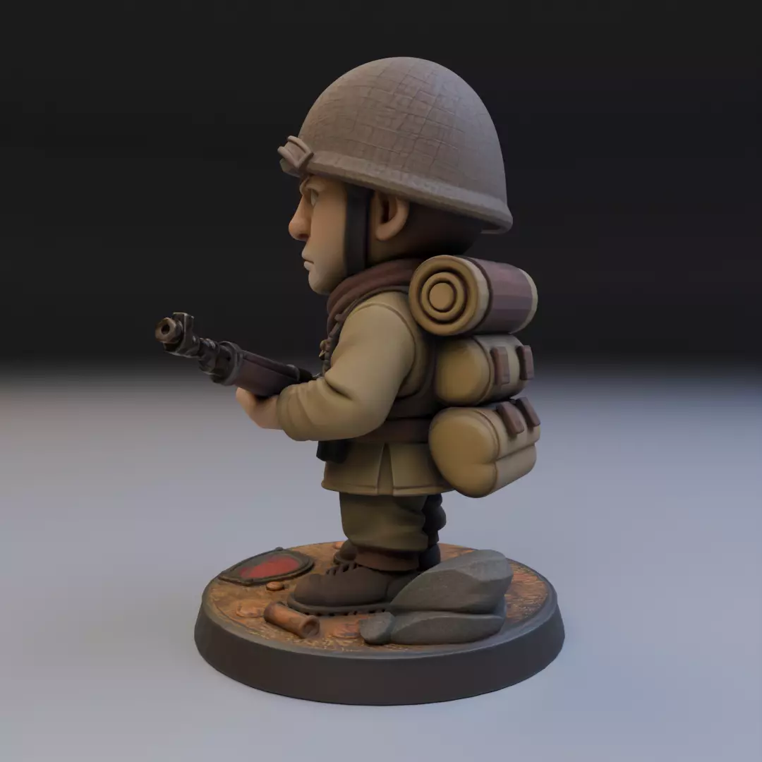 soldier of the second war 3D print model_3