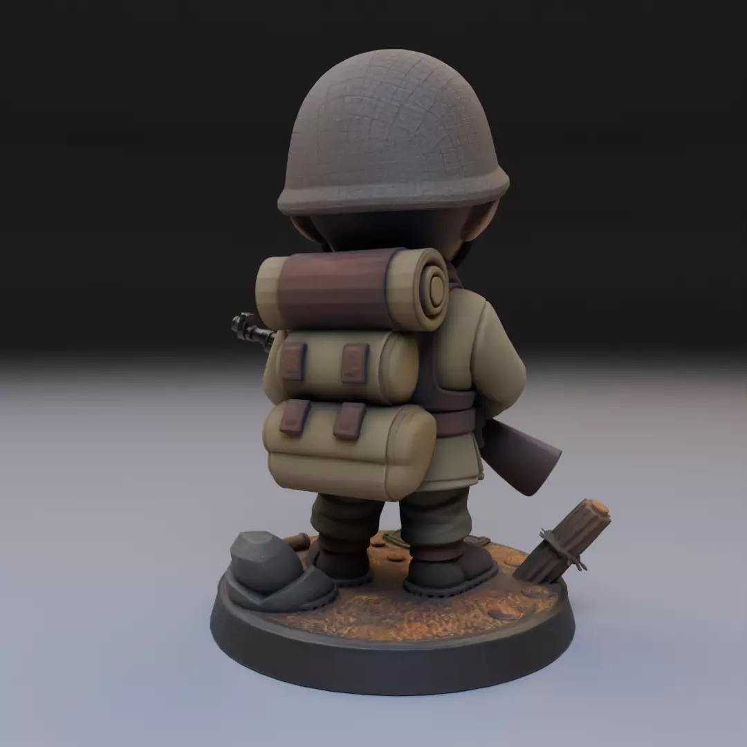 soldier of the second war 3D print model_5
