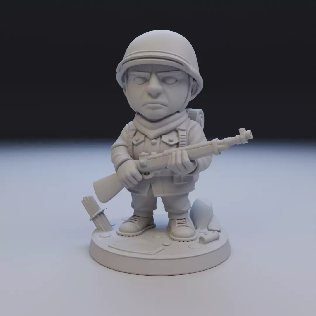 soldier of the second war 3D print model_16